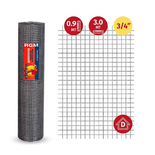 Malla soldada 3/4" 0,9x3 mt