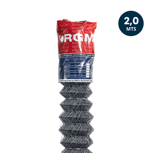 Malla Cuadrada galvanizada 6012 2,0 x 25 mt
