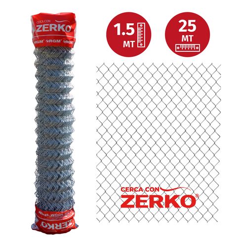 Malla bizcocho galvanizada 1,50 X 25 mt ZERKO