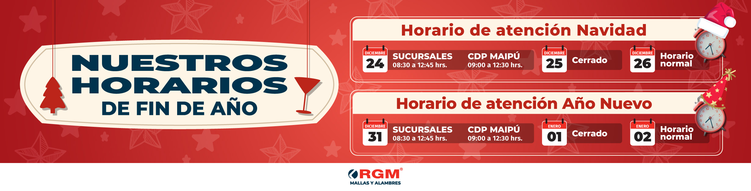 HORARIOS FIN DE AÑO